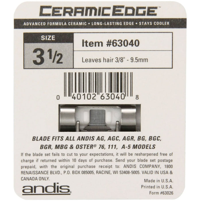 Andis Ceramicedge Detachable Blades All Sizes 00000 3/4" Ht;Fits 76