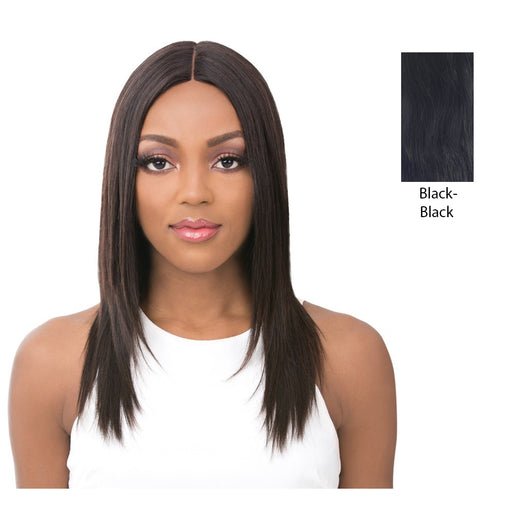 100 Percent Human Hair 6" Deep Lace Part Wig,Black