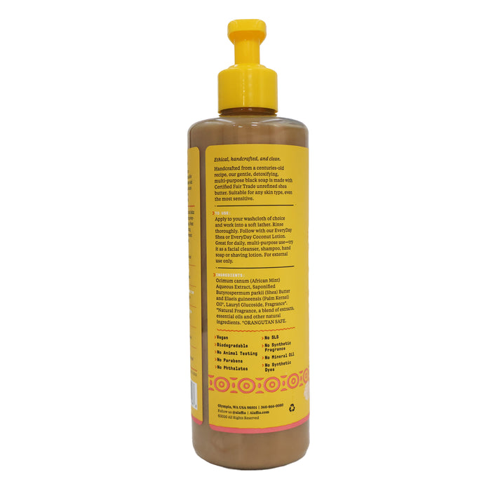 Alaffia Black Soap All In One Rosewater Peony, 16 Oz.
