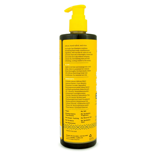 Alaffia Authentic African Black Soap Scalp Care Tea Tree & Mint Shampoo, 12 Oz