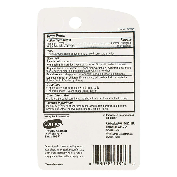 Carmex Classic Lip Balm, 0.35 Oz.