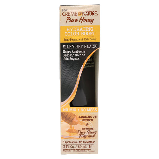 Creme Of Nature Pure Honey Semi-Permanent Hair Color, Silky Jet Black, 3 Oz.