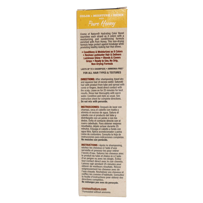 Creme Of Nature Pure Honey Semi-Permanent Hair Color, Silky Jet Black, 3 Oz.
