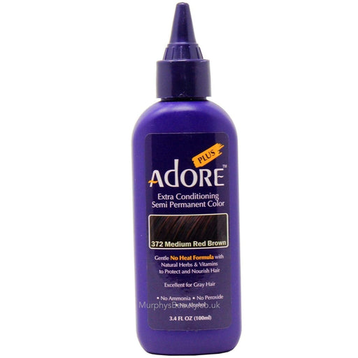 Adore Plus Semi Permanent Hair Color,Medium Red Brown,372