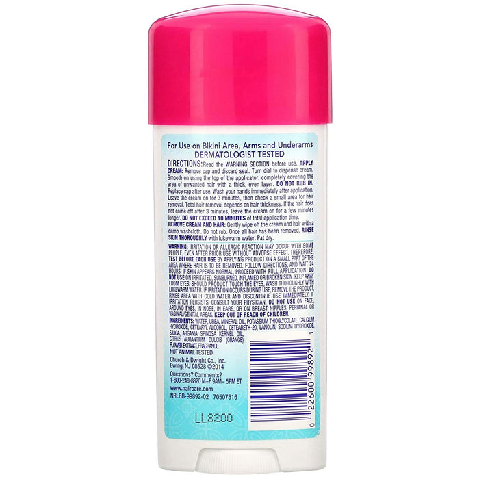 Nair Hair Remover Cream Glides Away Nourish Argan Oil and Orange Blossom 3.3 Oz.