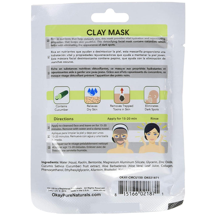 Okay, Healing Clay Mask Cucumber, 1.50 Oz.