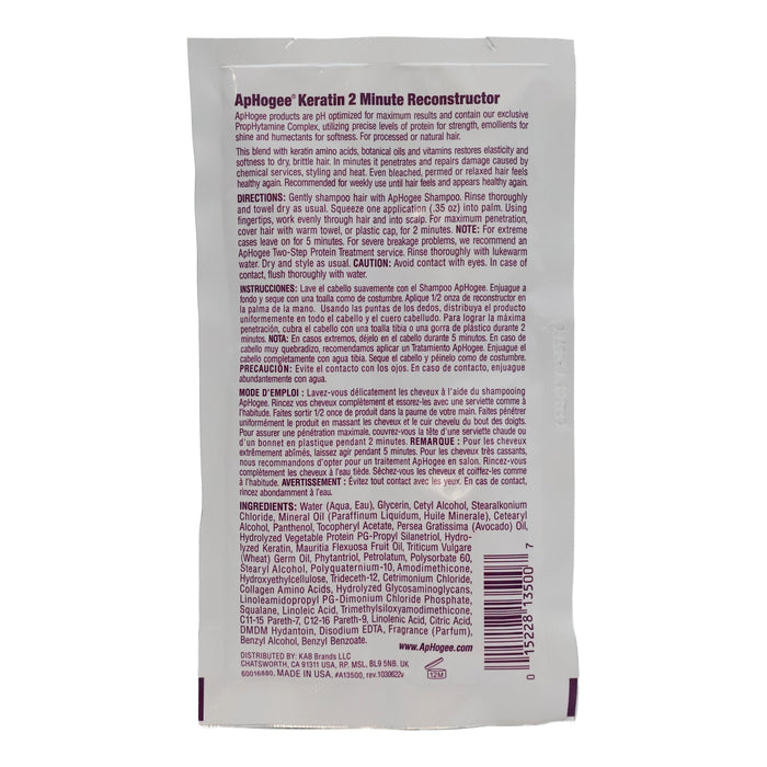 Aphogee Keratin 2 Minute Reconstructor, 0.35 Oz.