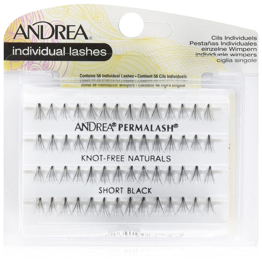 Andrea Permalash Knot Free Naturals, Short Black, 56 Lashes
