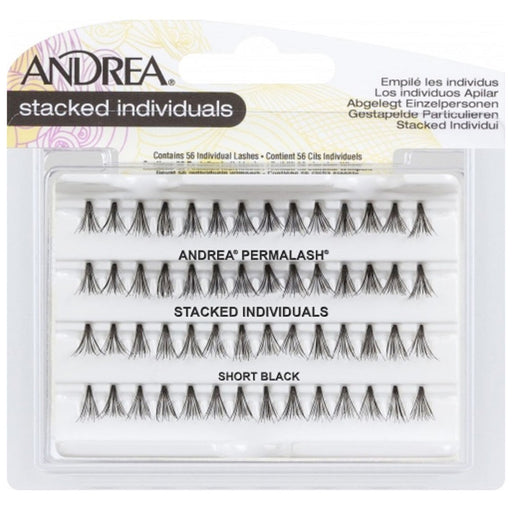 Andrea Permalash Knot Free Stacked, Short Black, 56 Lashes
