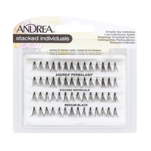 Andrea Permalash Knot Free Stacked, Medium Black, 56 Lashes