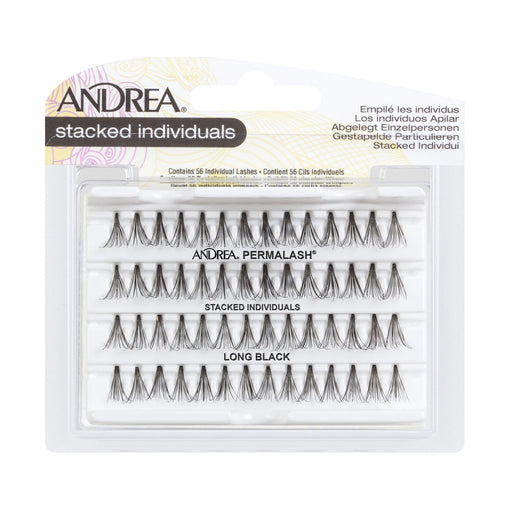 Andrea Permalash Knot Free Stacked, Long Black, 56 Lashes