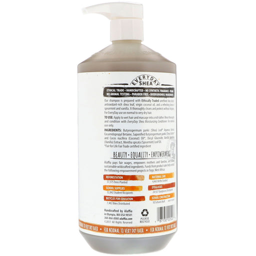 Alaffia Everyday Shea Butter Moisturizing Shampoo, Vanilla Mint, 32 Oz