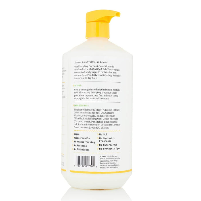 Alaffia Everyday Coconut, Hydrating Conditioner, Purely Coconut, 32 Oz.