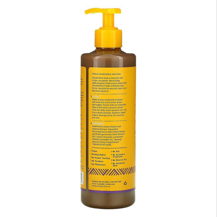 Alaffia Authentic African Black Soap, Lavender Ylang Ylang, 16 oz