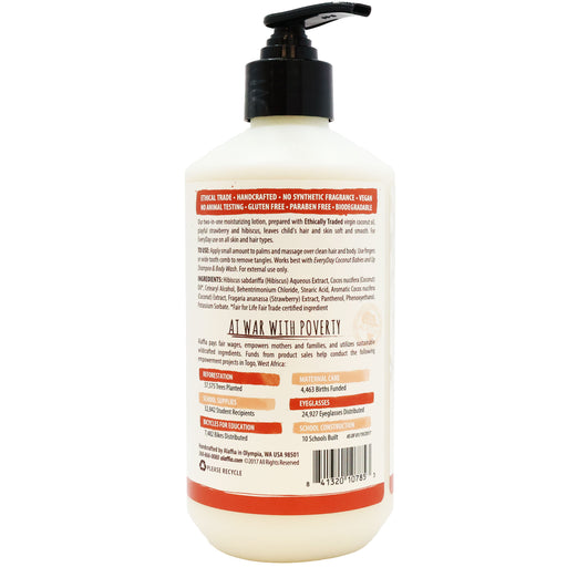 Alaffia Kids Hair and Body Lotion Coconut Strawberry, 16 Oz.