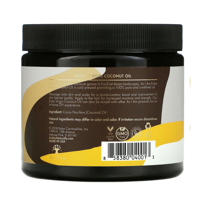 As I Am Pure Oils Extra Virgin Coconut Oil 15 oz