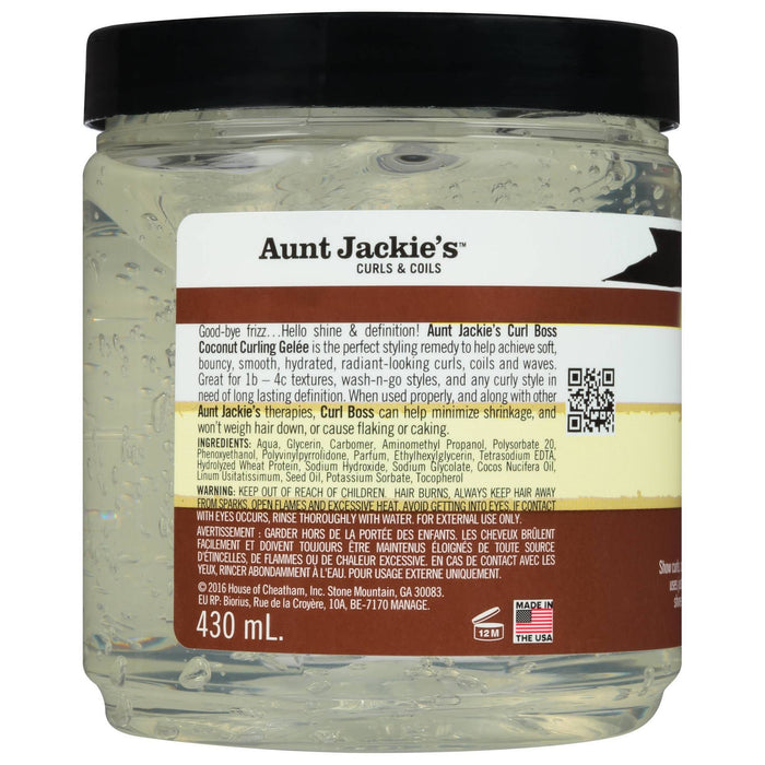 Aunt Jackies Coconut Creme Curl Boss Curling Gelee, 15 Oz.
