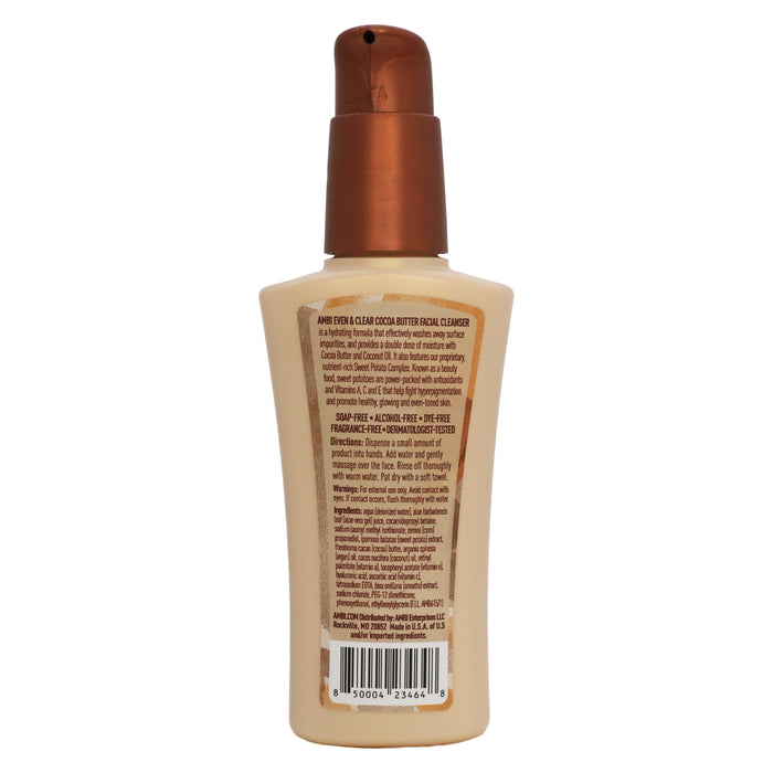 AMBI Even Clear Moisturizing Coconut Oil Cocoa Butter Facial Cleanser 3.5 Oz.