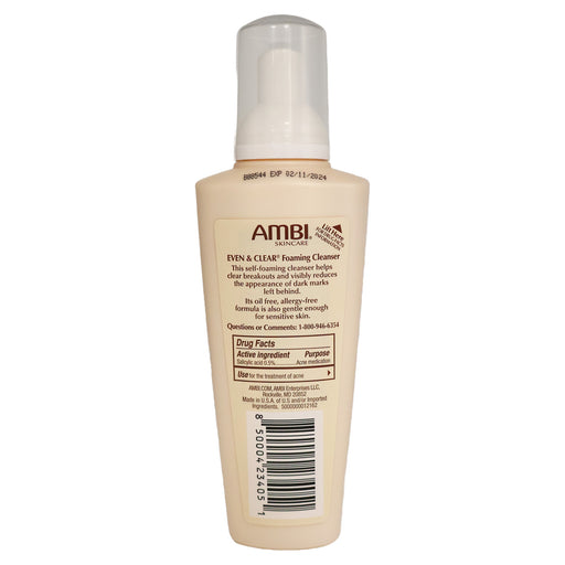 Ambi Even Clear Foaming Cleanser, 6 Oz.