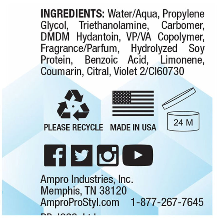 Ampro Ultra Hold Protein Clear Ice Styling Gel, 8.8 Oz