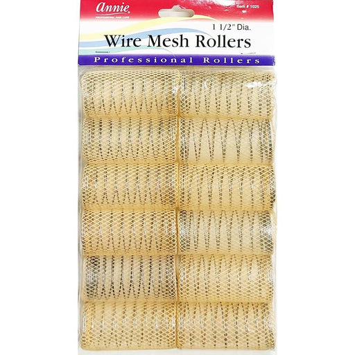 Annie 1 1/2" Xl Wire Mesh Hair Rollers, 12/PK