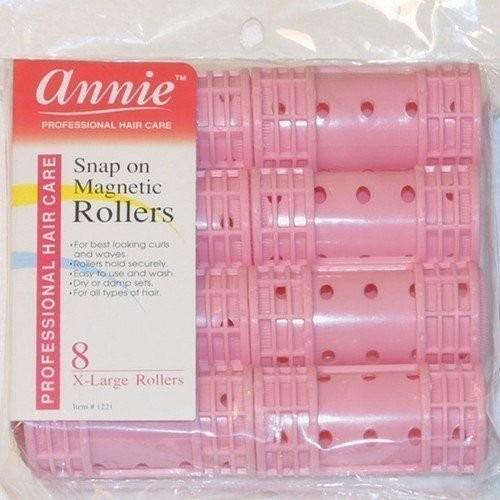 Annie Snap On Magnetic Rollers, X-Large Pink, 8/PK