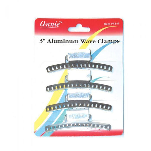 Annie 7.6 cm Aluminium Wave Clamps Salon Product Hair Clamp, 4/PK