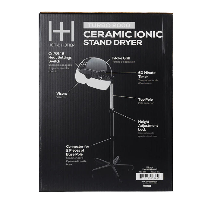 Hot & Hotter Stand Hair Dryer Black