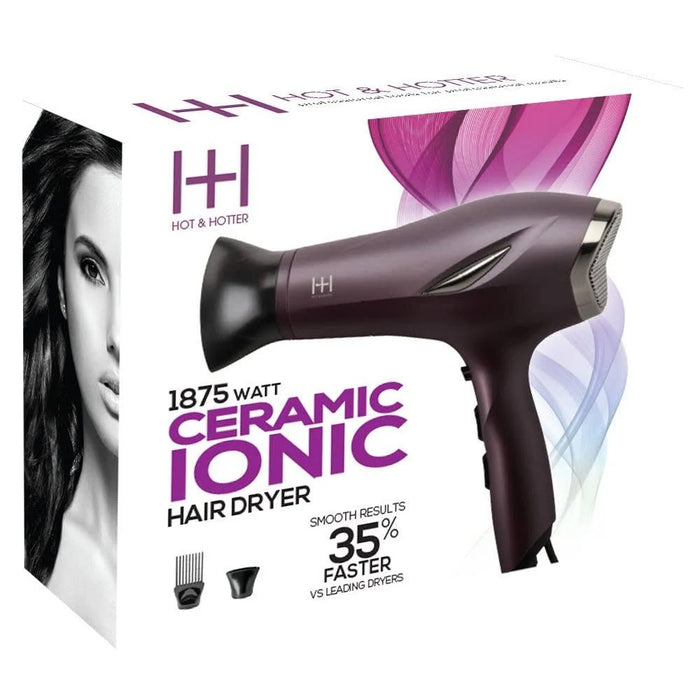 Hot & Hotter 1875 Watt Ceramic Ionic Hair Dryer Purple
