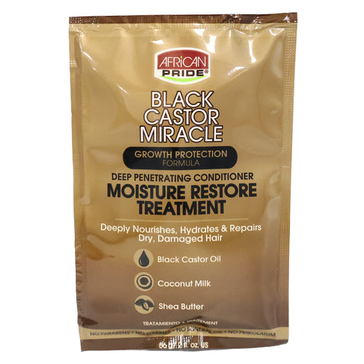 African Pride Black Castor Miracle Moisture Restore Treatment, 2 Oz.