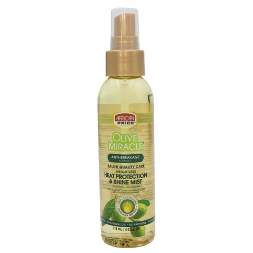 African Pride Olive Miracle Heat Protection Shine Mist, 4 Oz.