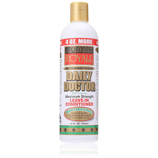 African Royale Daily Doctor Maximum Strength Leave In Conditioner, 12 Oz.