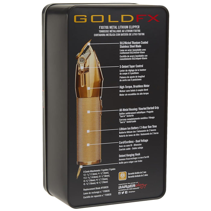 Babyliss Pro FX Cordless Clipper, Gold FX870G