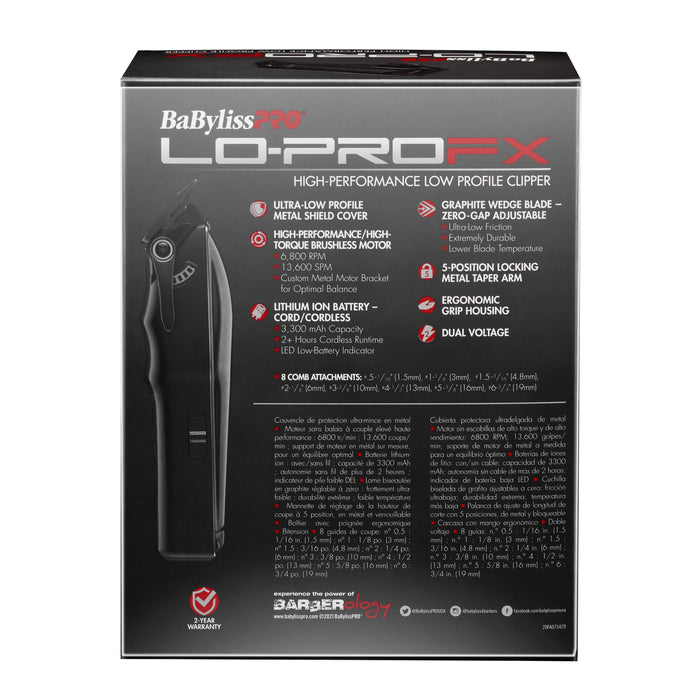 BaBylissPRO LOPROFX High Performance Low Profile Clipper, FX825