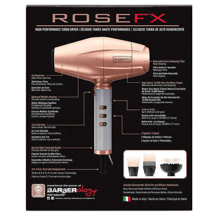 BaBylissPRO Dryer ROSEFX Metal Collection