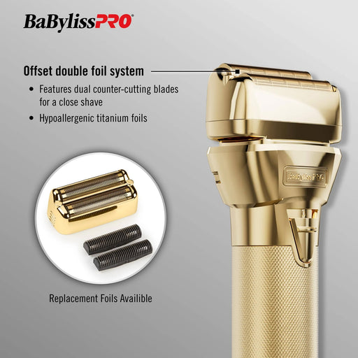 BaBylissPRO FXONE Double Foil Shaver, Gold