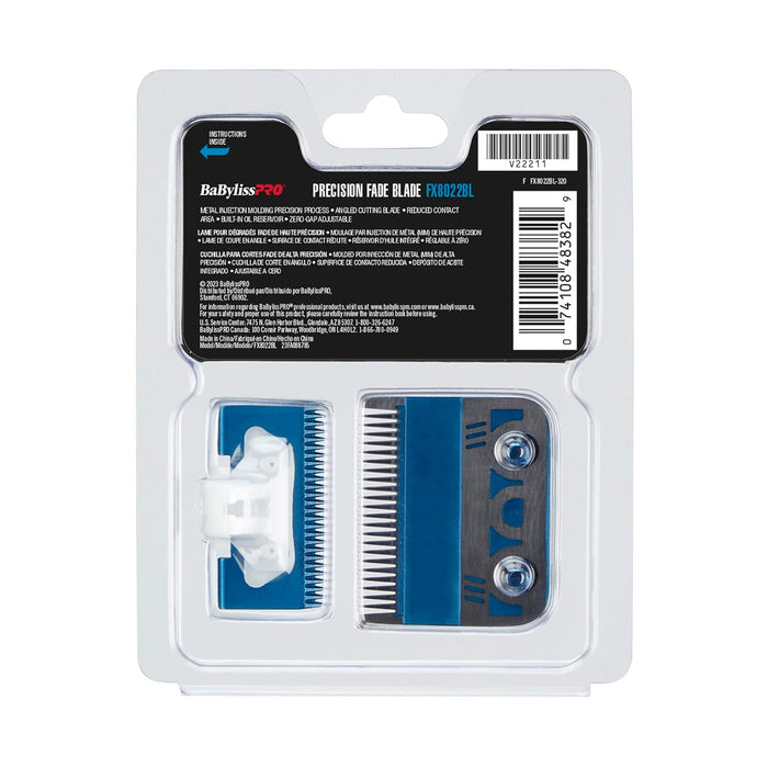 BaBylissPRO Titanium Metal Injection Molded Precision Fade Blade, Blue, FX8022BL