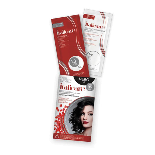 bbCos Italicare Hair Color Kit with 20 Volume,1/0,Black