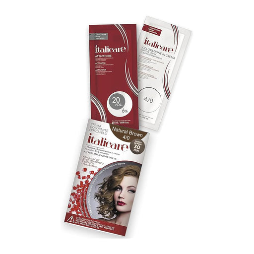 bbCos Italicare Hair Color Kit with 20 Volume,4/0,Natural Brown