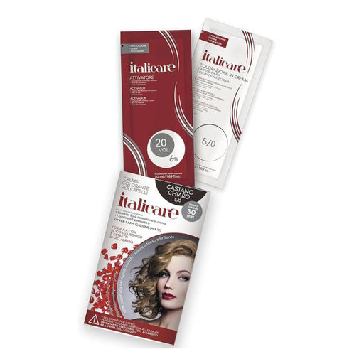 bbCos Italicare Hair Color Kit with 20 Volume,5/0,Light Brown