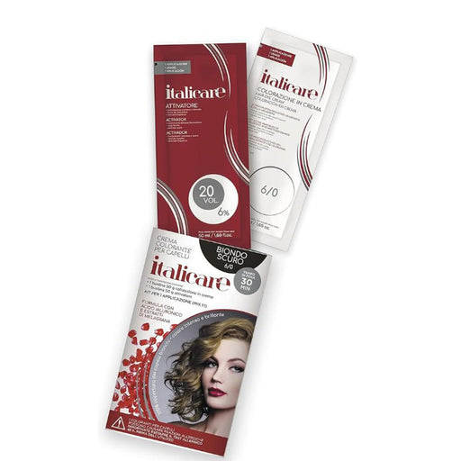 bbCos Italicare Hair Color Kit with 20 Volume,6/0,Dark Blonde
