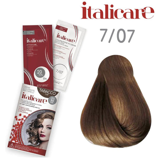bbCos Italicare Hair Color Kit with 20 Volume,7/07,Tobacco