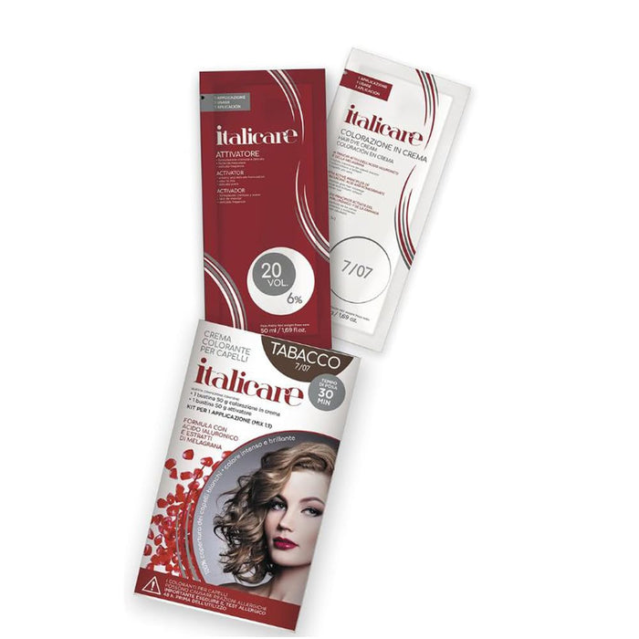 bbCos Italicare Hair Color Kit with 20 Volume,7/07,Tobacco