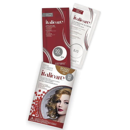 bbCos Italicare Hair Color Kit with 20 Volume,8/0,Light Blonde