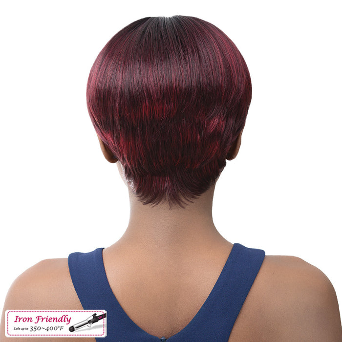Pacifier Shaped Short Cut Wigs For Iron Wigs, Pixie Style,Dark Ginger / Orange Red/Dark Wine/Burgundy