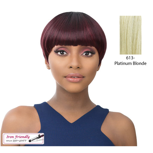 Pacifier Shaped Short Cut Wigs For Iron Wigs, Pixie Style,Platinum Blonde
