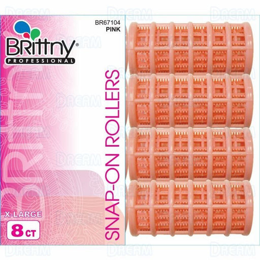 Brittny 1 1/8" Snap-On Magnetic Rollers, X-Large, Pink, 8/PK