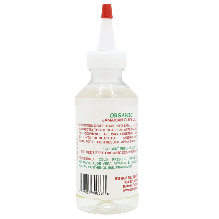 B's Organic Jamaican Nature's Fast Grow Olive Scalp Oil 4 Oz.