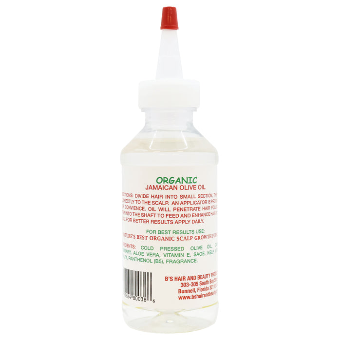 B's Organic Jamaican Nature's Fast Grow Olive Scalp Oil 4 Oz.