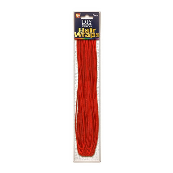 Beauty Town DIY Braiding Boutique 2MM Round Hair Wraps, Red